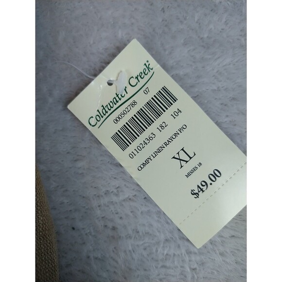 NEW Coldwater Creek Comfy Linen Rayon Pull On Pants Women's XL Brown - Picture 2 of 9